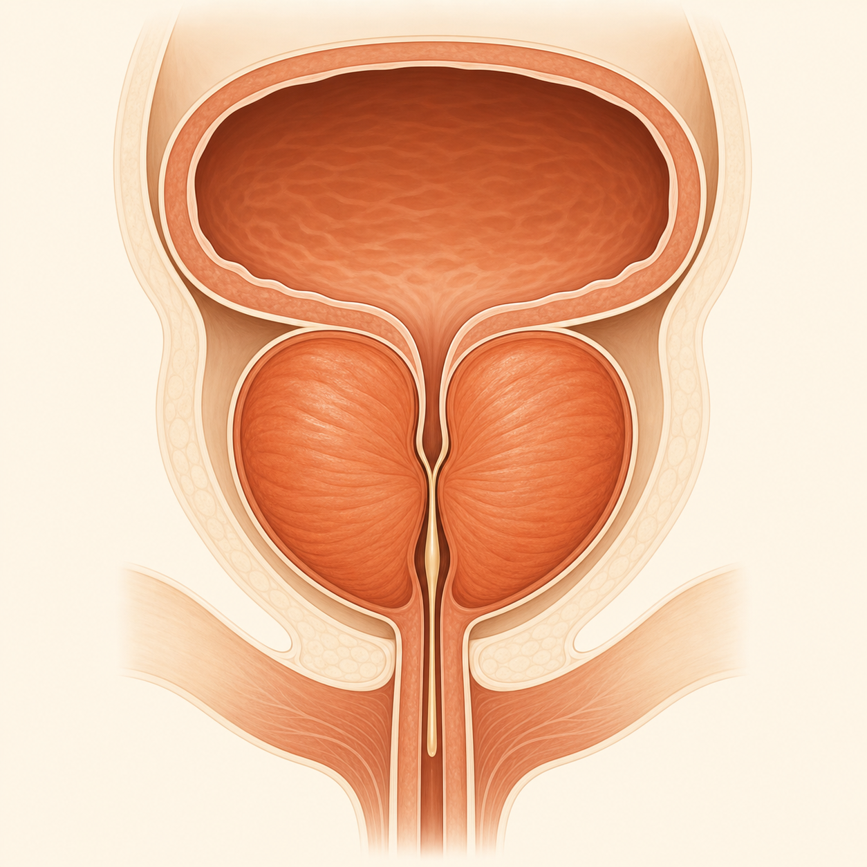 Stage 3 — Urethra Squeezed (Flow narrows)
