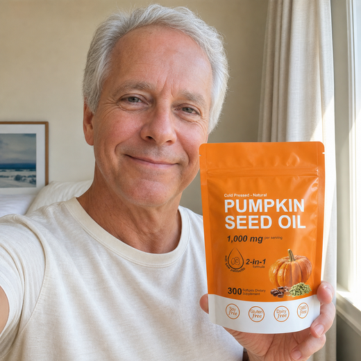 A man by a bright window in the morning holding the Beworths pouch
